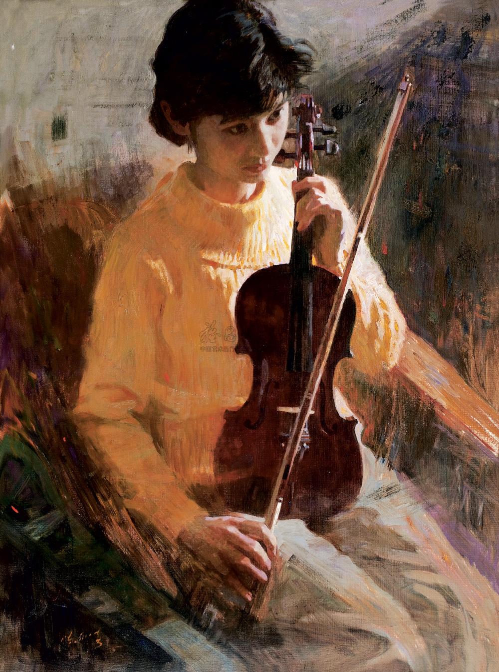 拉小提琴少女