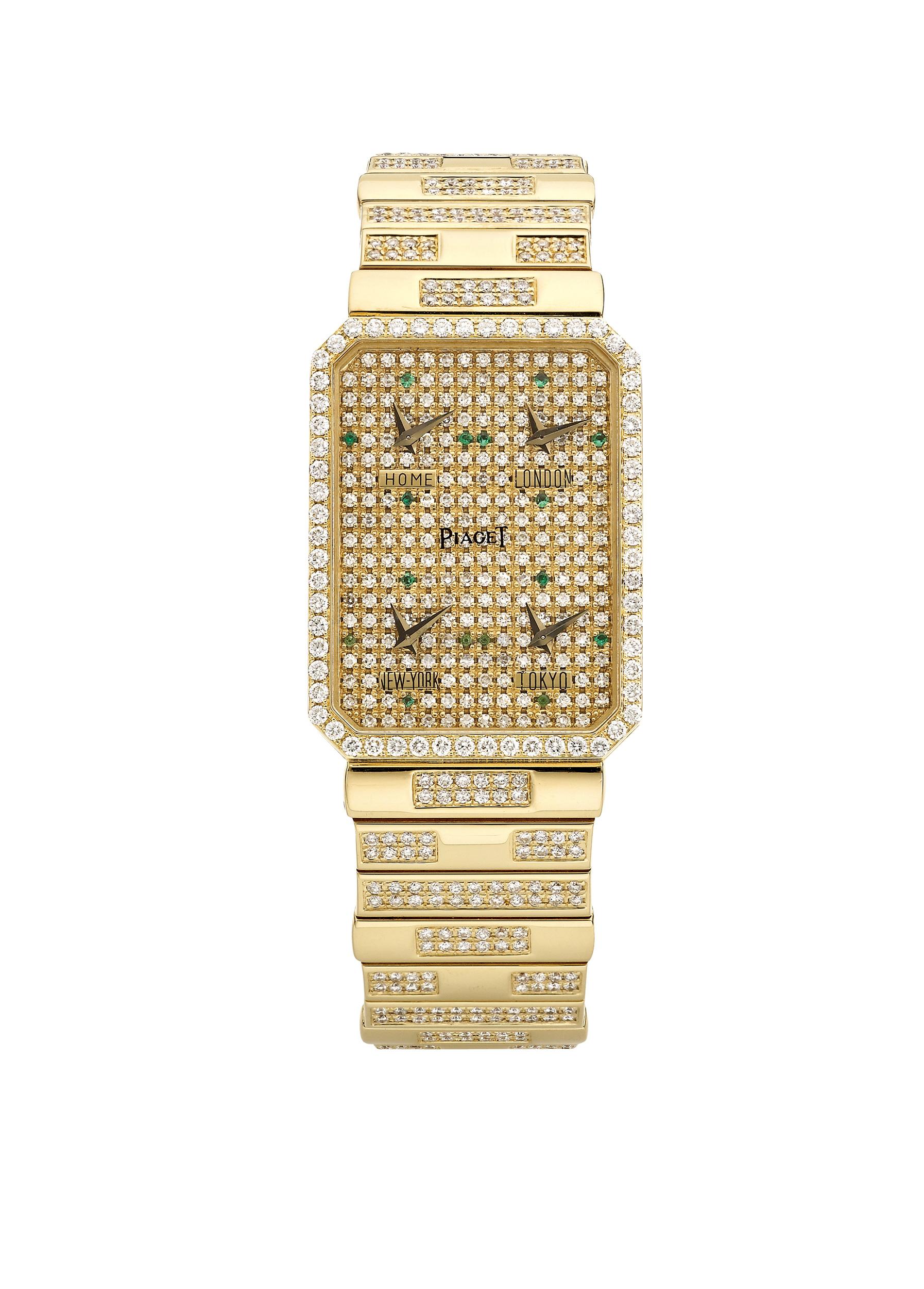 2206生产年代约20世纪80年代伯爵piaget男款方形镶钻黄金腕表