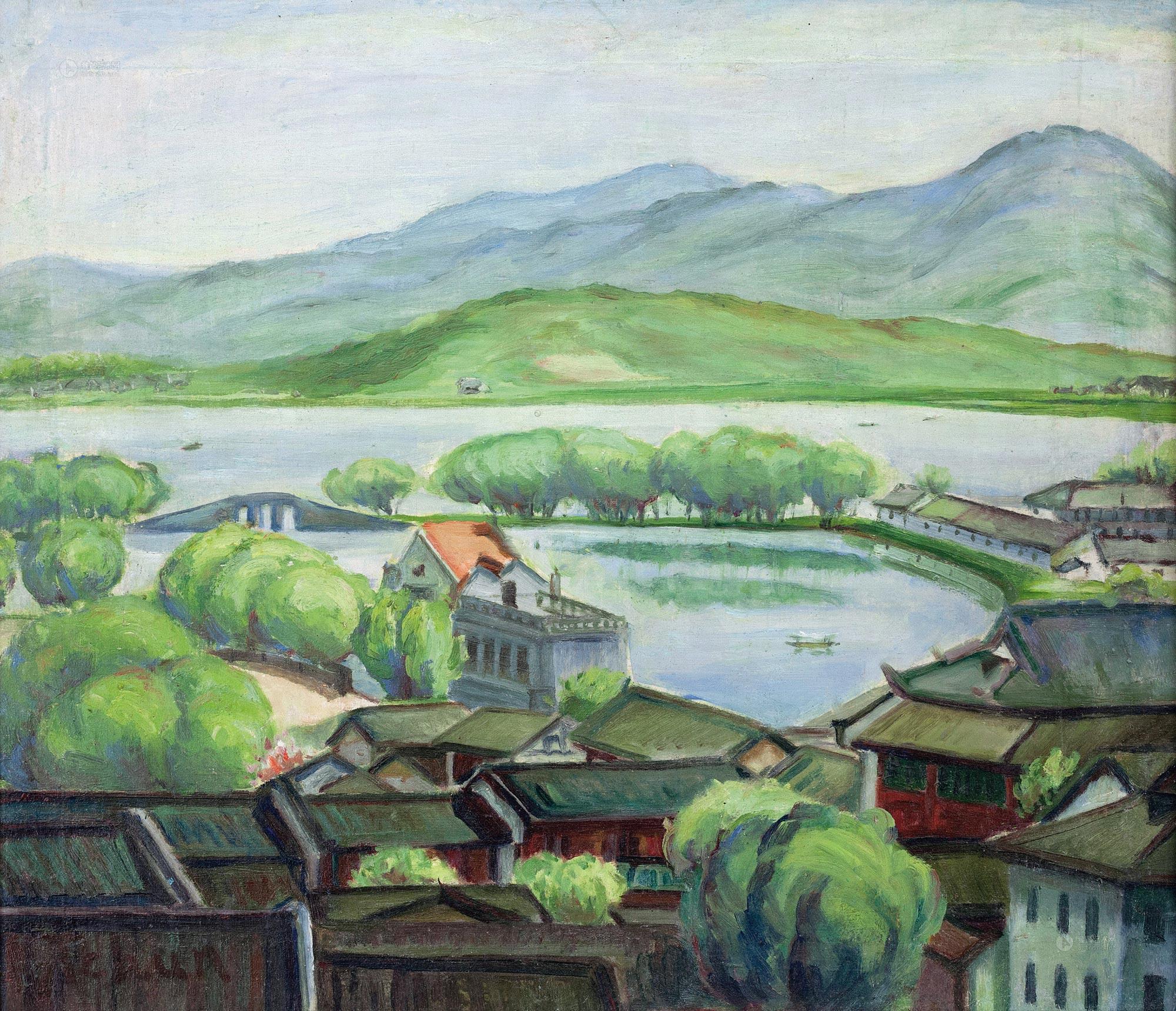 【嘉兴南北湖畔 油彩 布面】拍卖品_图片_价格_鉴赏_油画_雅昌艺术品