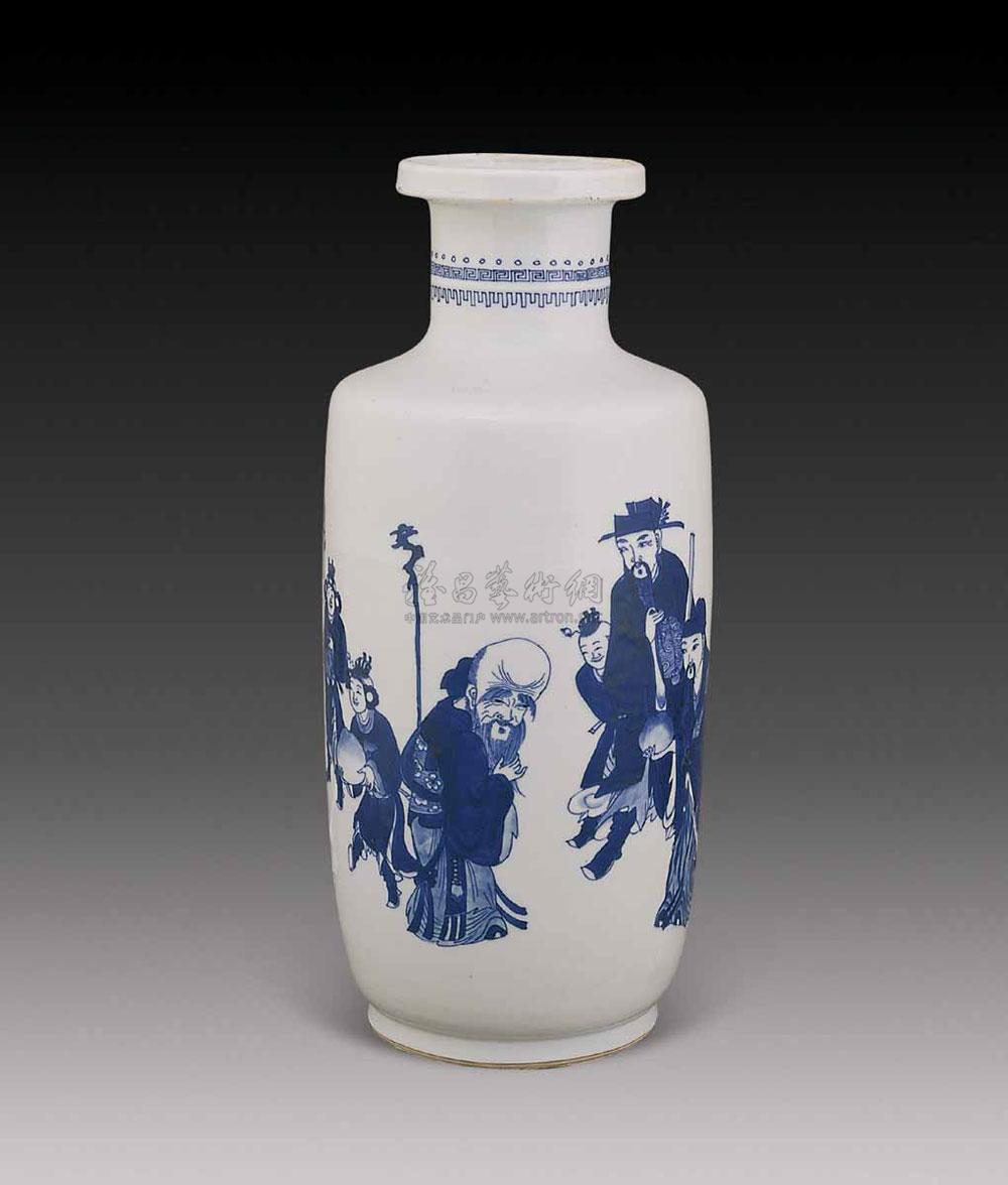 【清康熙 青花人物棒槌瓶】拍卖品_图片_价格_鉴赏_清代青花瓷器_雅昌