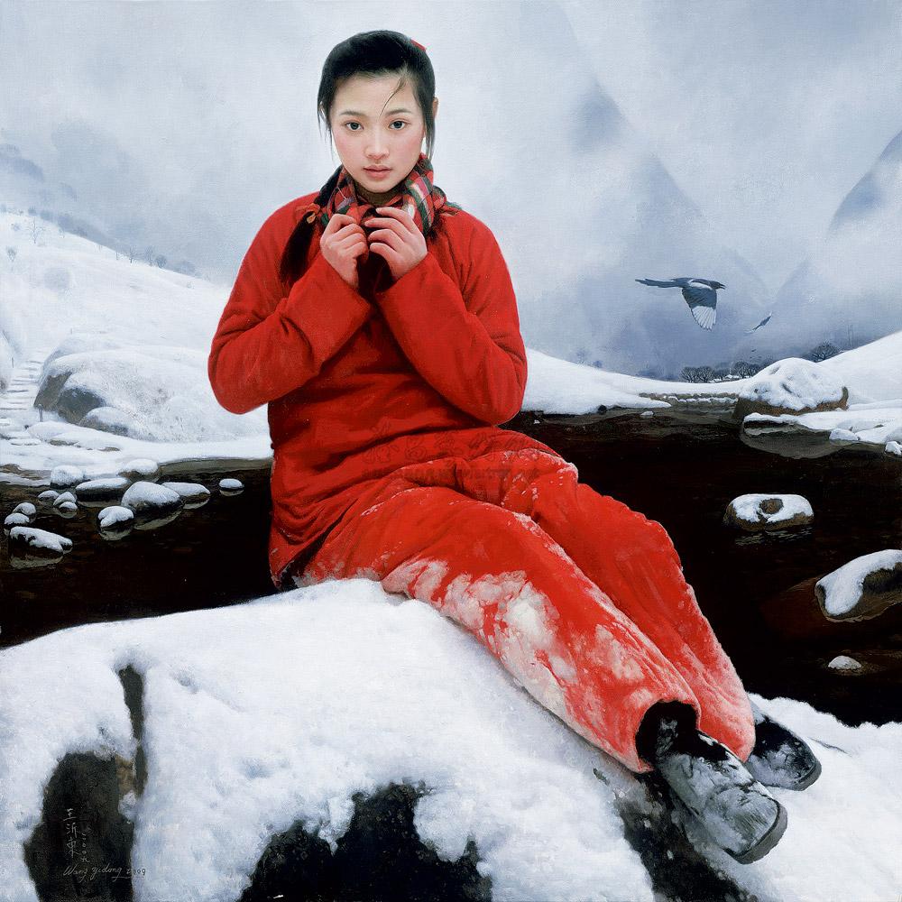 26452009年作美丽乡村系列之二探春油彩布面