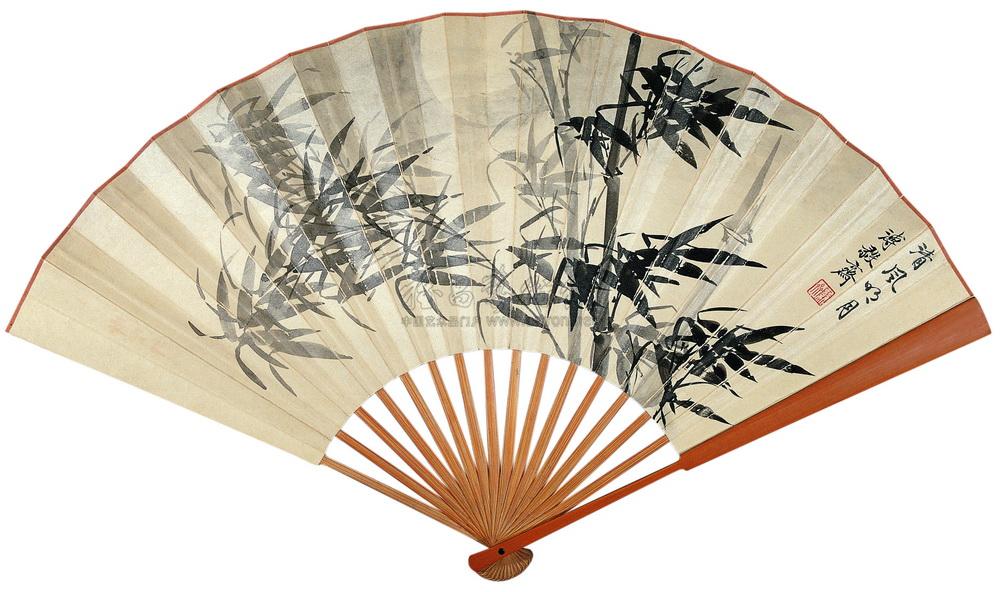 512清风明月扇面水墨纸本