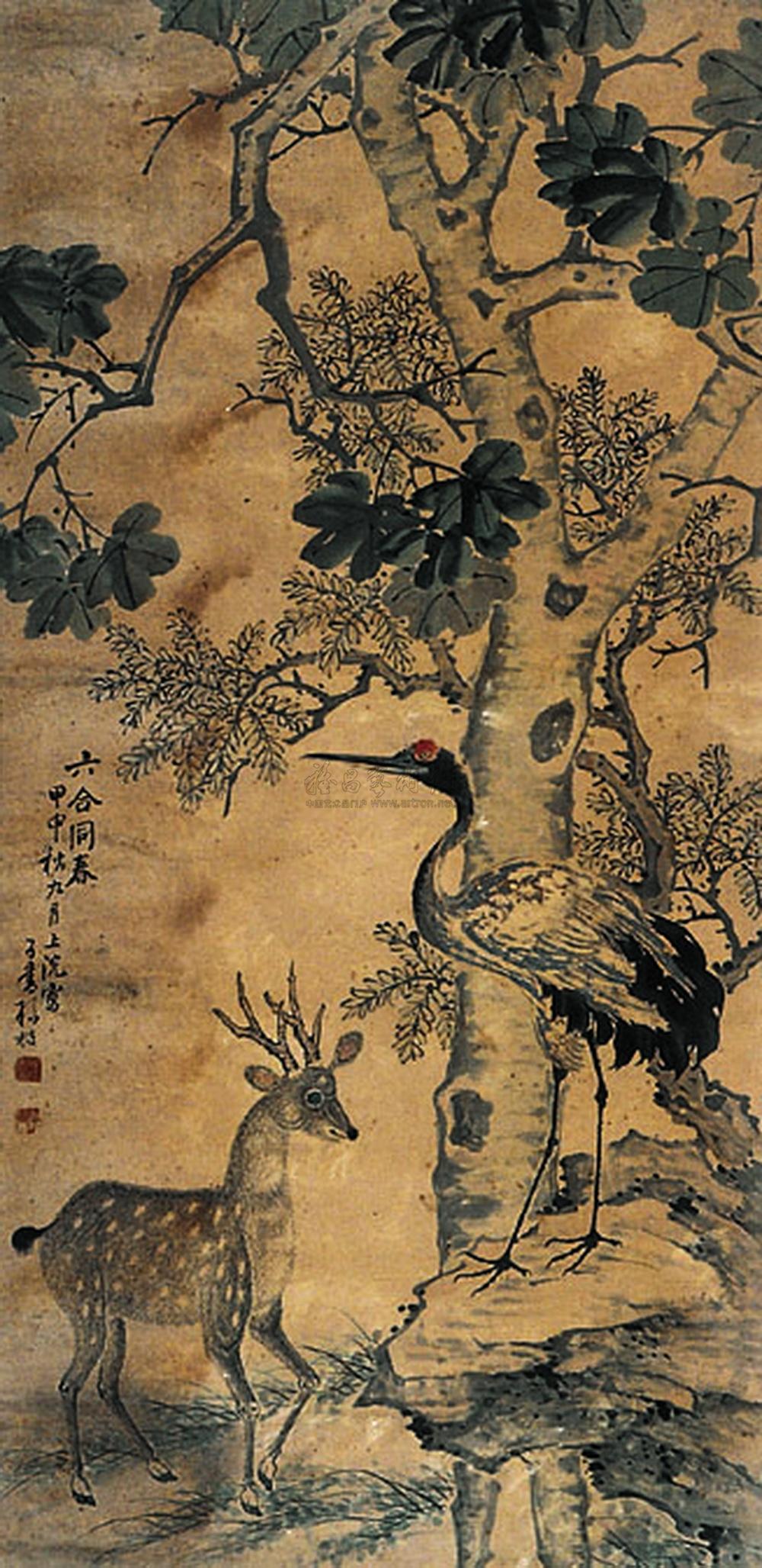 0548六合同春立轴设色纸本