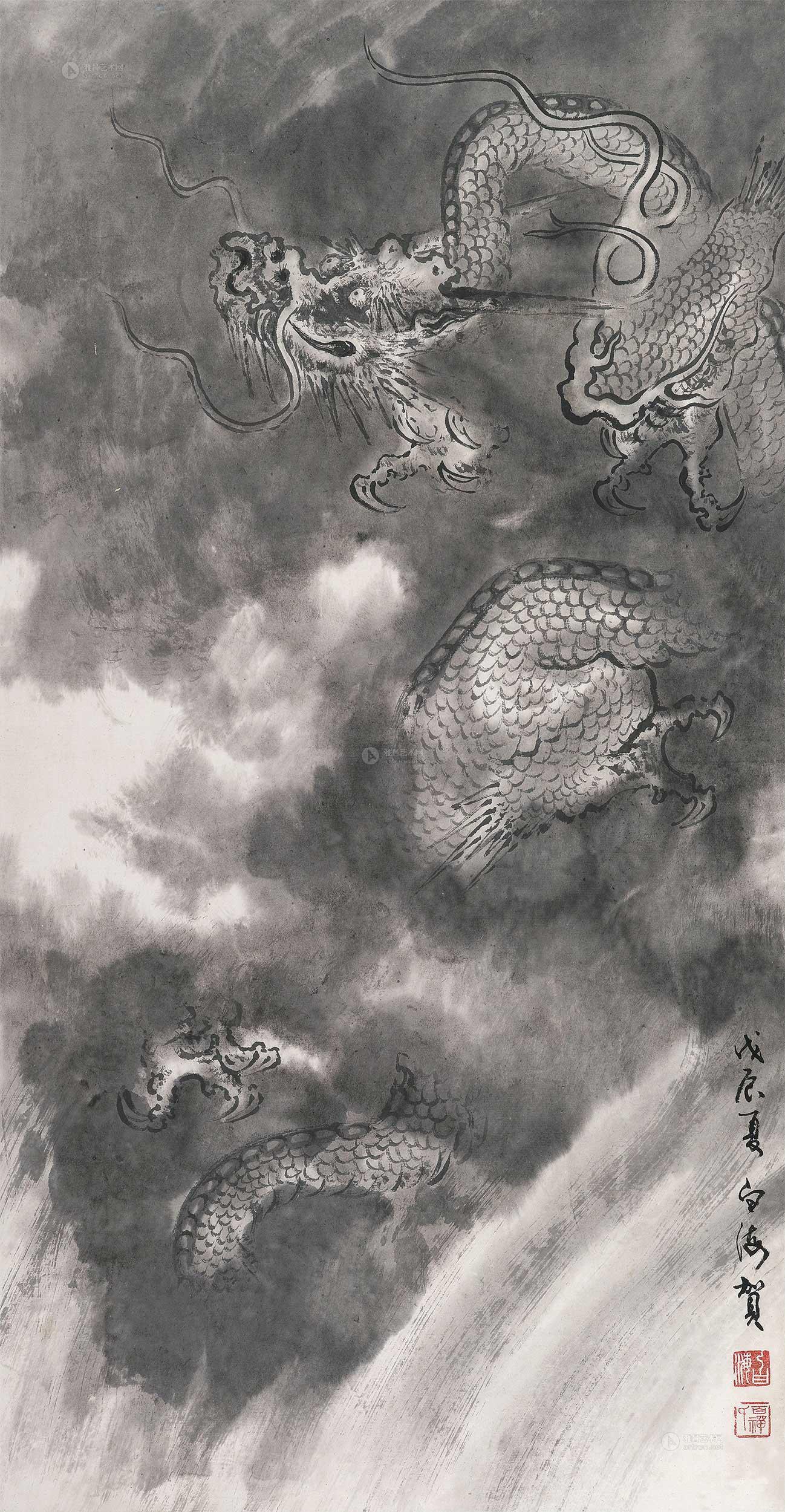 0007双龙图镜框