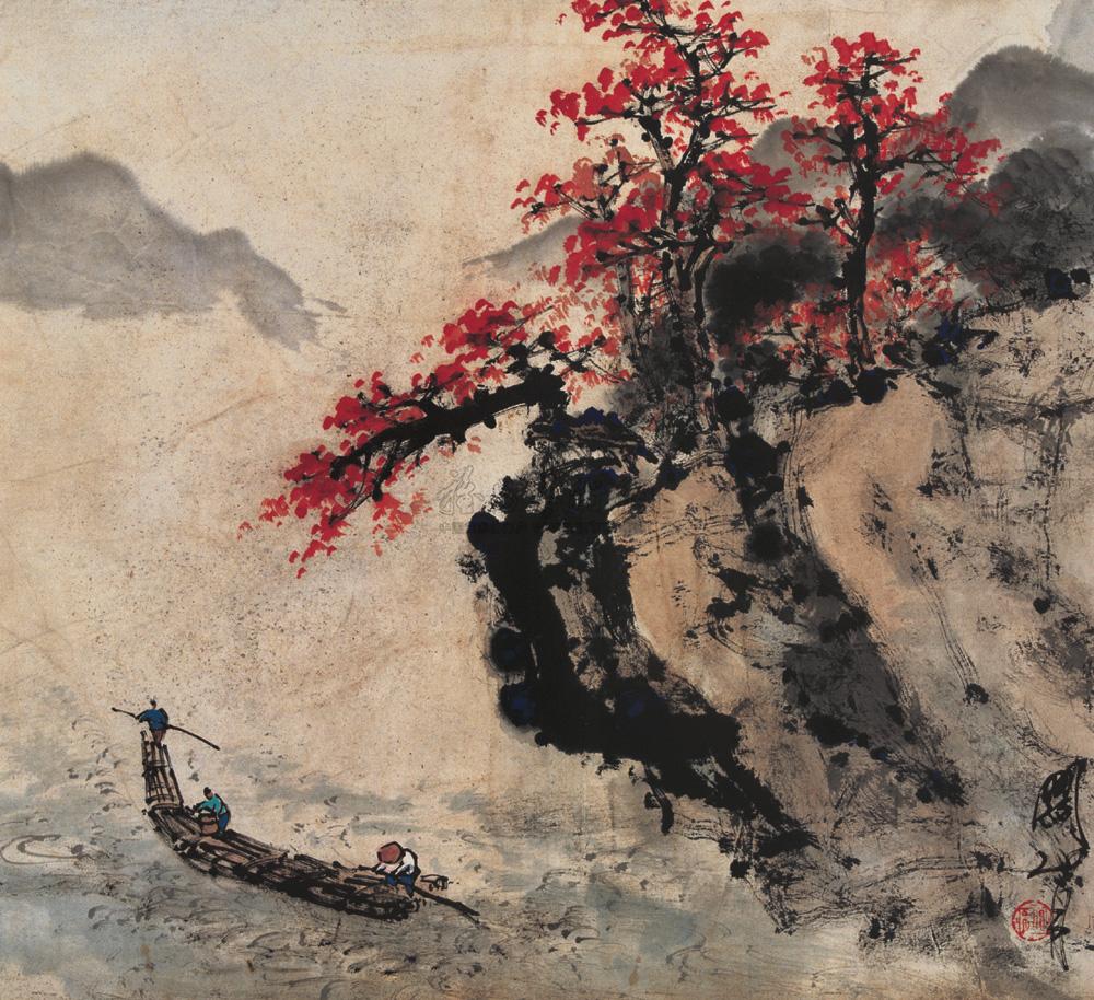 0321远浦归帆图框设色纸本