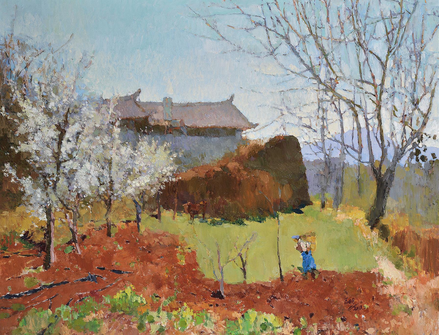 08942013年作春阳花开布面油画