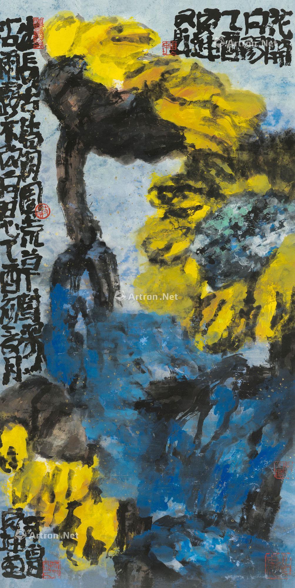 00022005年作花开向阳镜心纸本