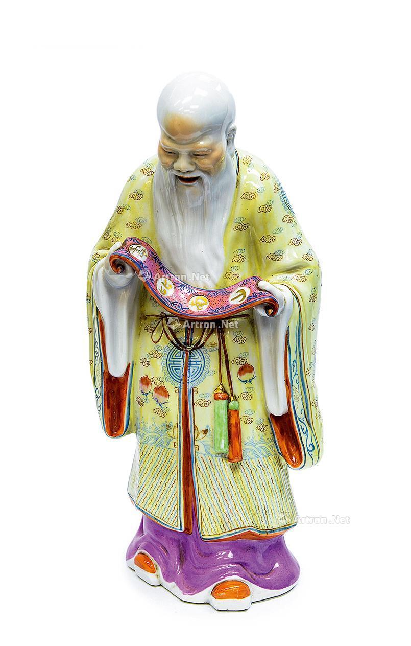 017760年代粉彩寿星公瓷塑