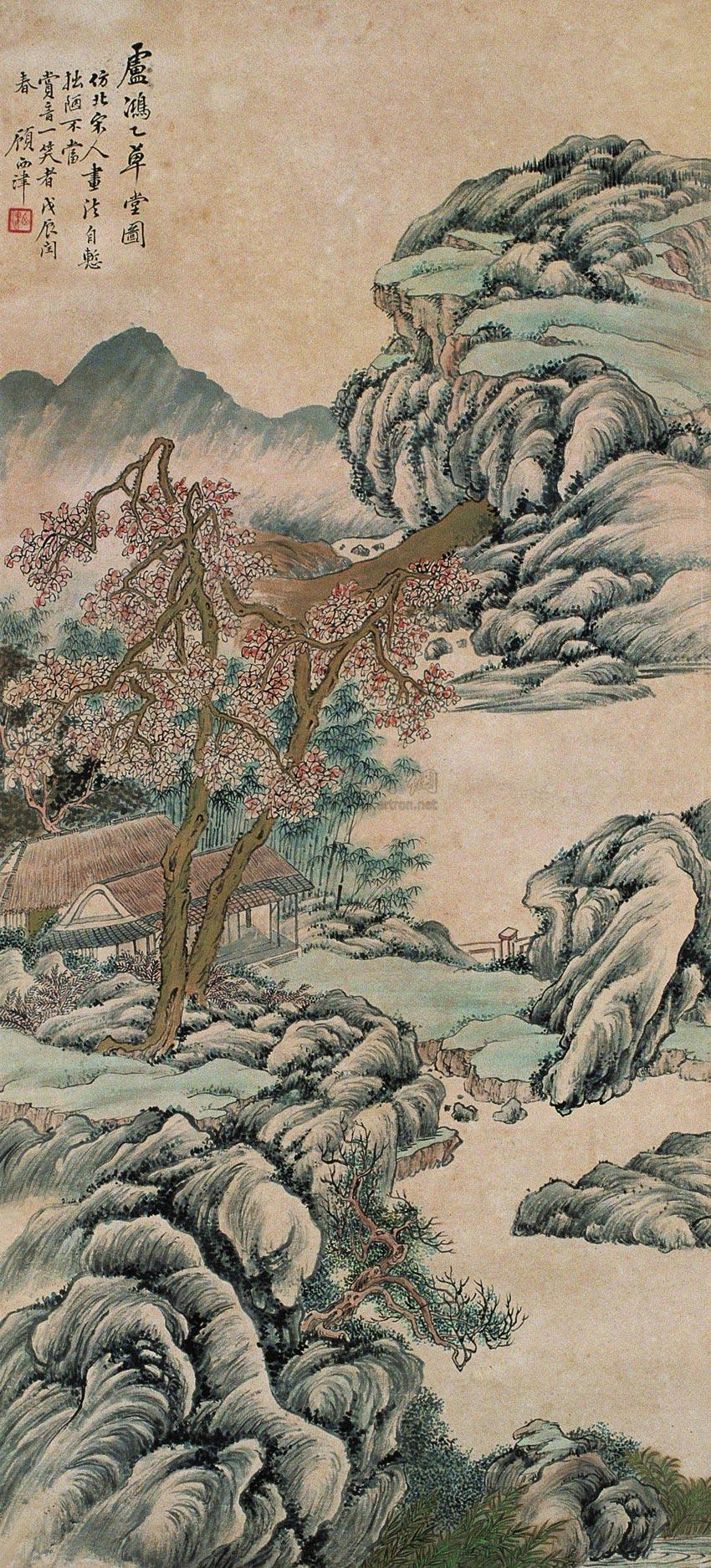 1118卢鸿乙草堂图立轴设色纸本