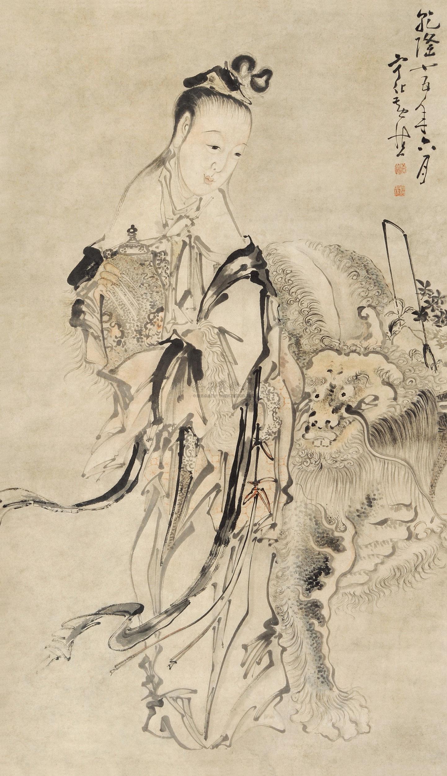 黄慎 麻姑献寿 立轴