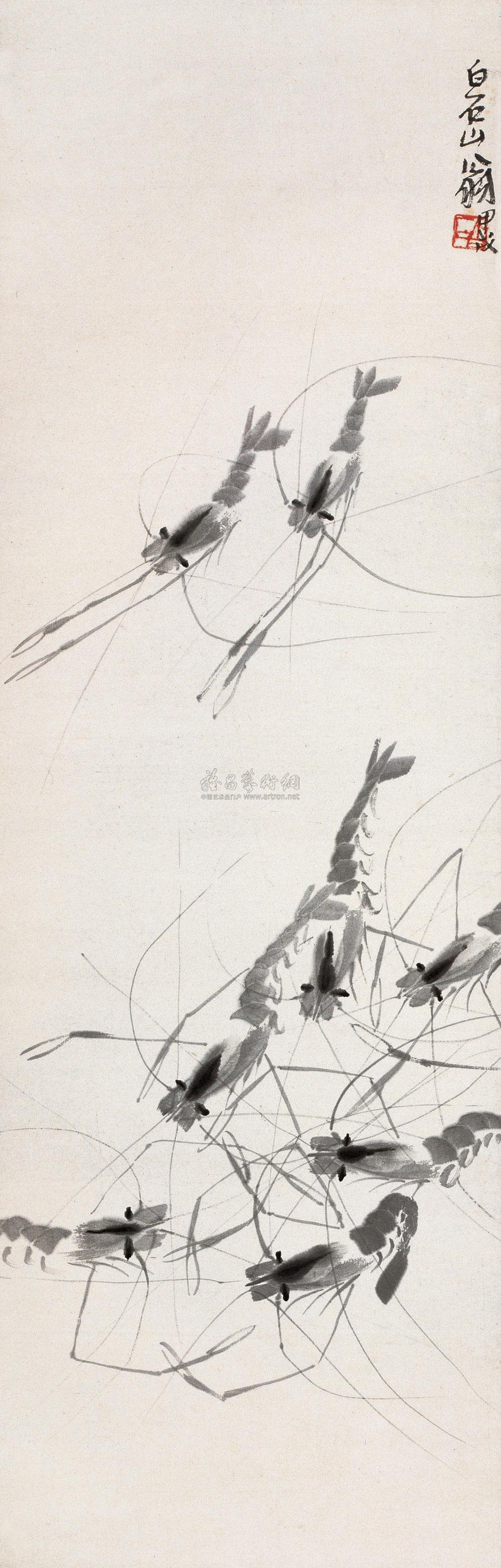 1934年作 群虾 立轴作者齐白石拍品分类中国书画