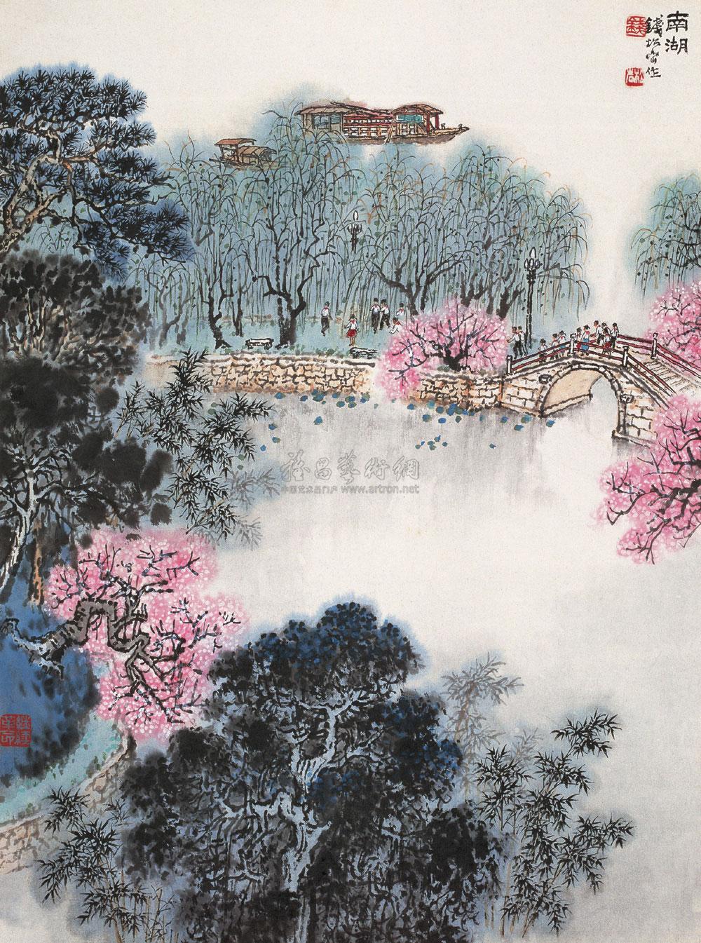 【南湖 立轴 设色纸本】拍卖品_图片_价格_鉴赏_绘画_雅昌艺术品拍卖