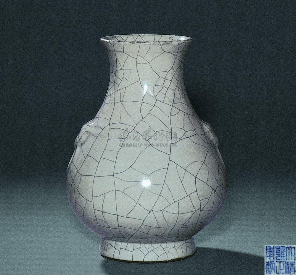 仿哥窑弦纹铺首耳尊】拍卖品_图片_价格_鉴赏_清代单色釉瓷器_雅昌