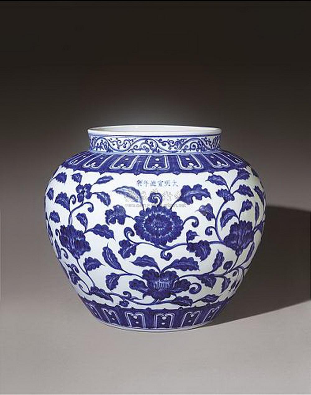 【明宣德 青花缠枝四季花卉纹罐】拍卖品_图片_价格_鉴赏_明代青花
