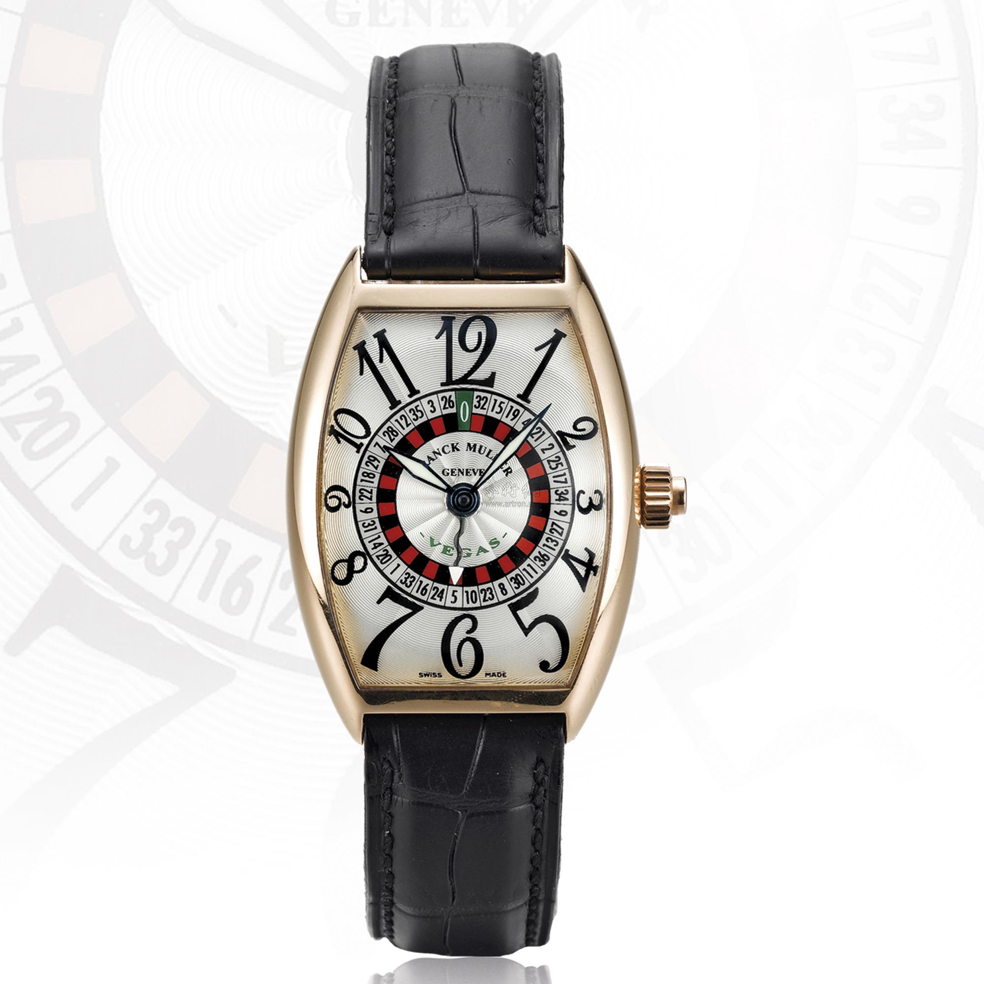 3875franckmuller5850型号vegas粉红金自动上链腕表备轮