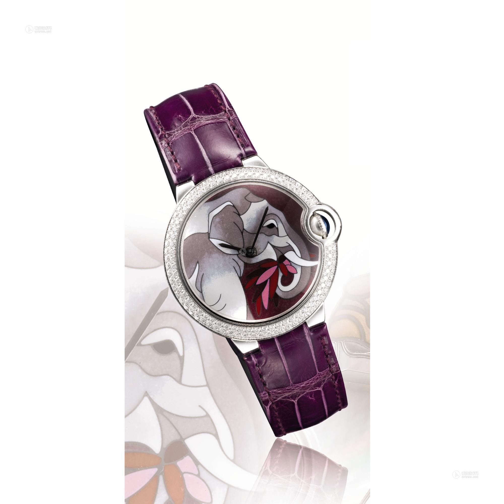 2246卡地亚ballonbleu精美特别限量版白金镶钻自动上链腕表备珐琅表盘