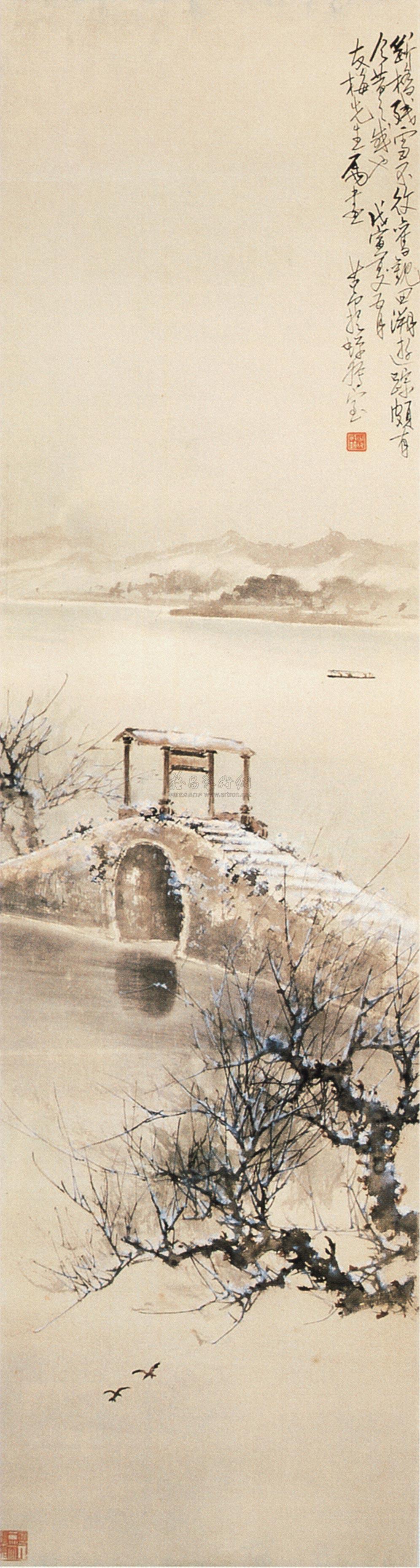 断桥残雪手绘图片