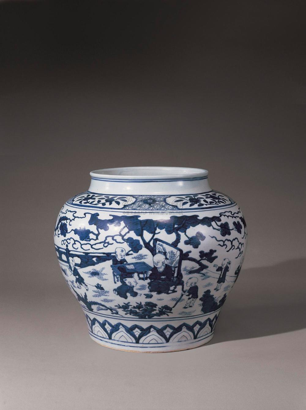 【明嘉靖 青花婴戏图大罐】拍卖品_图片_价格_鉴赏_明代青花瓷器_雅昌