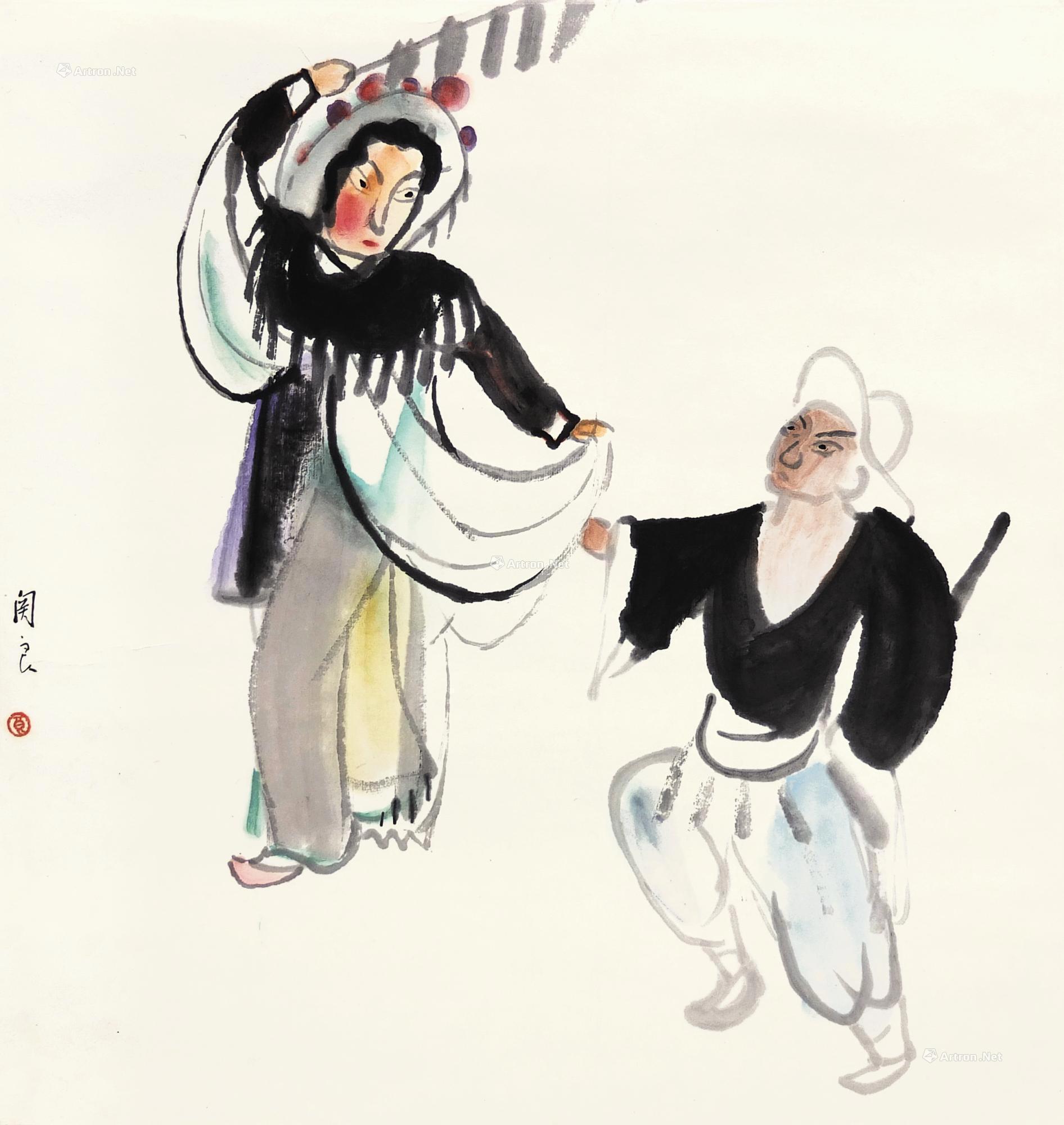 1415小放牛立轴设色纸本