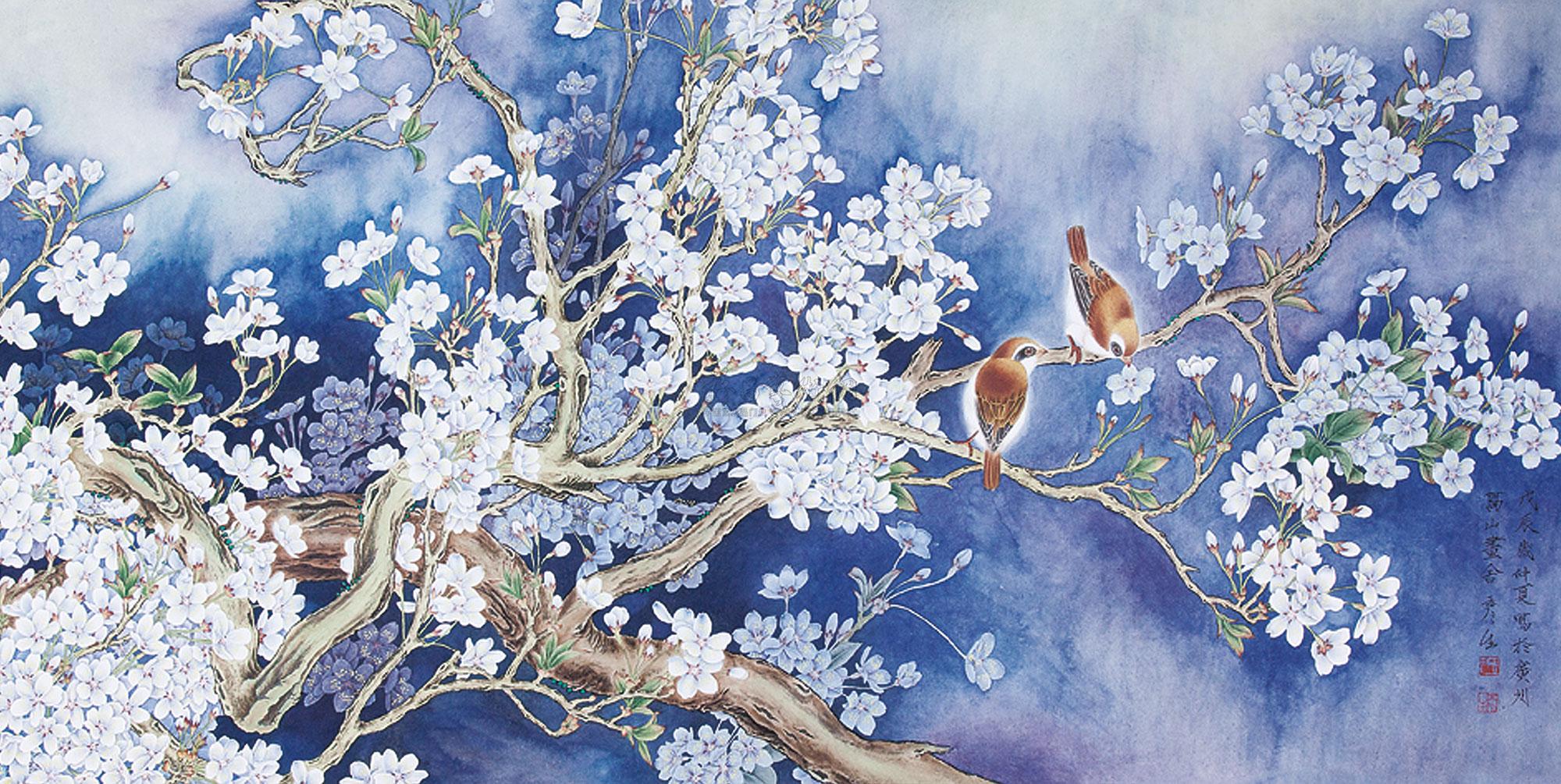 【玉兰花鸟 镜心 纸本】拍卖品_图片_价格_鉴赏_绘画_雅昌艺术品拍卖