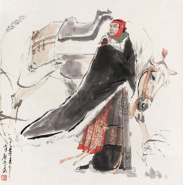 0437卫青立轴纸本