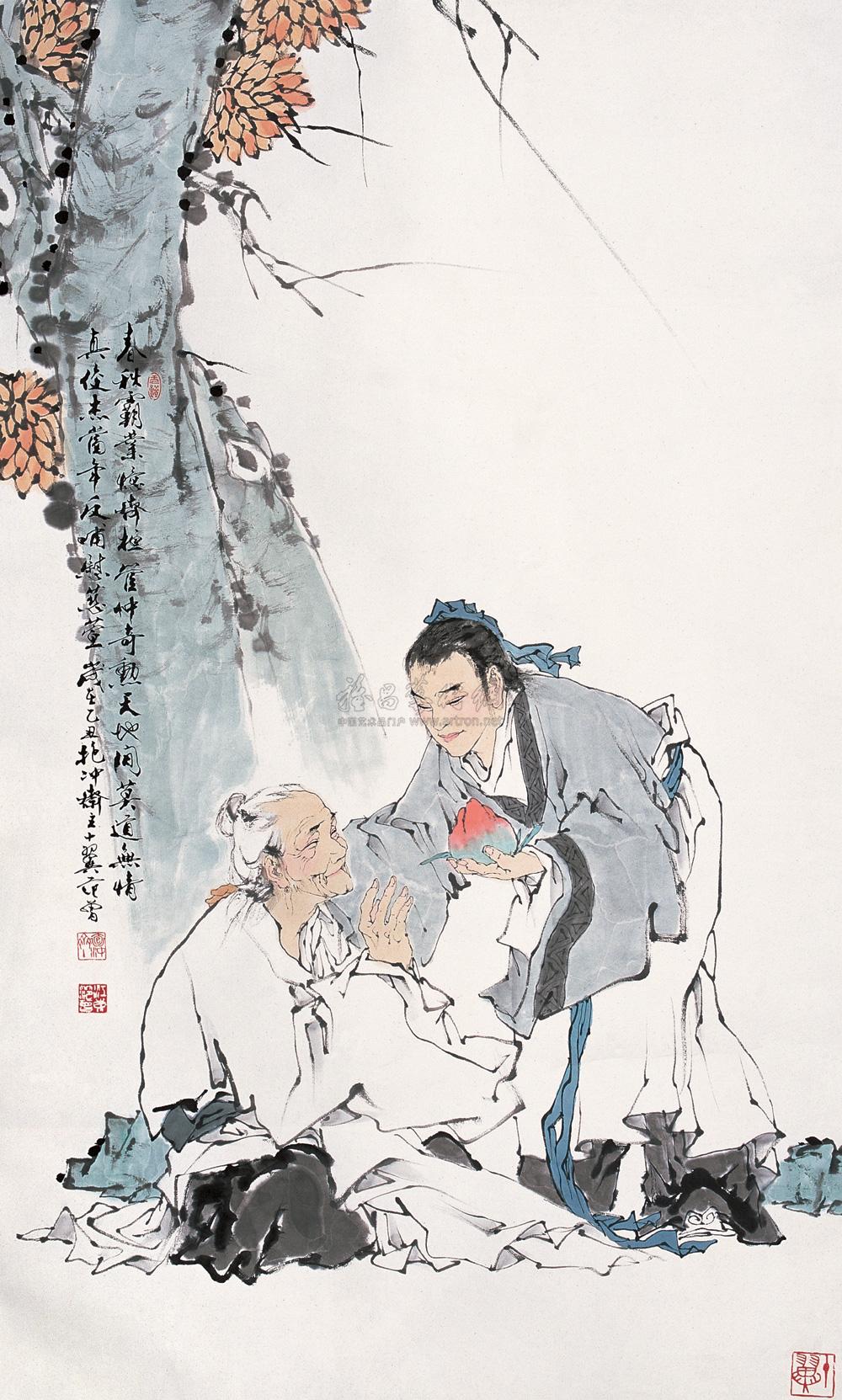 07501985年作管仲图立轴设色纸本