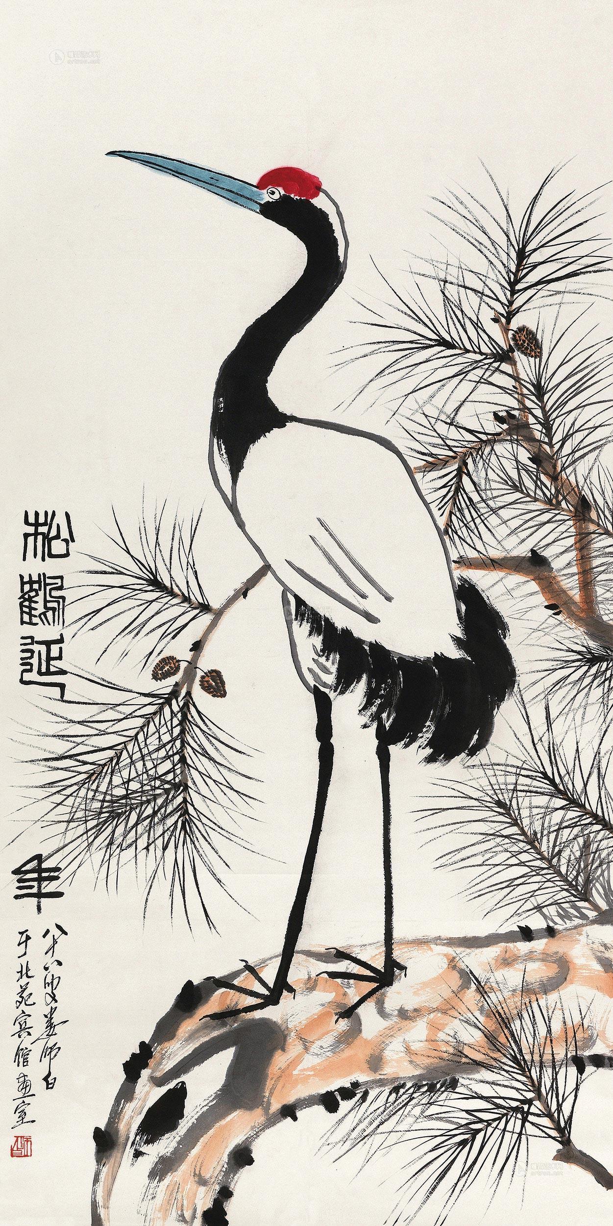 松鹤延年 立轴作者娄师白 (1918～2010)拍品分类中国书画