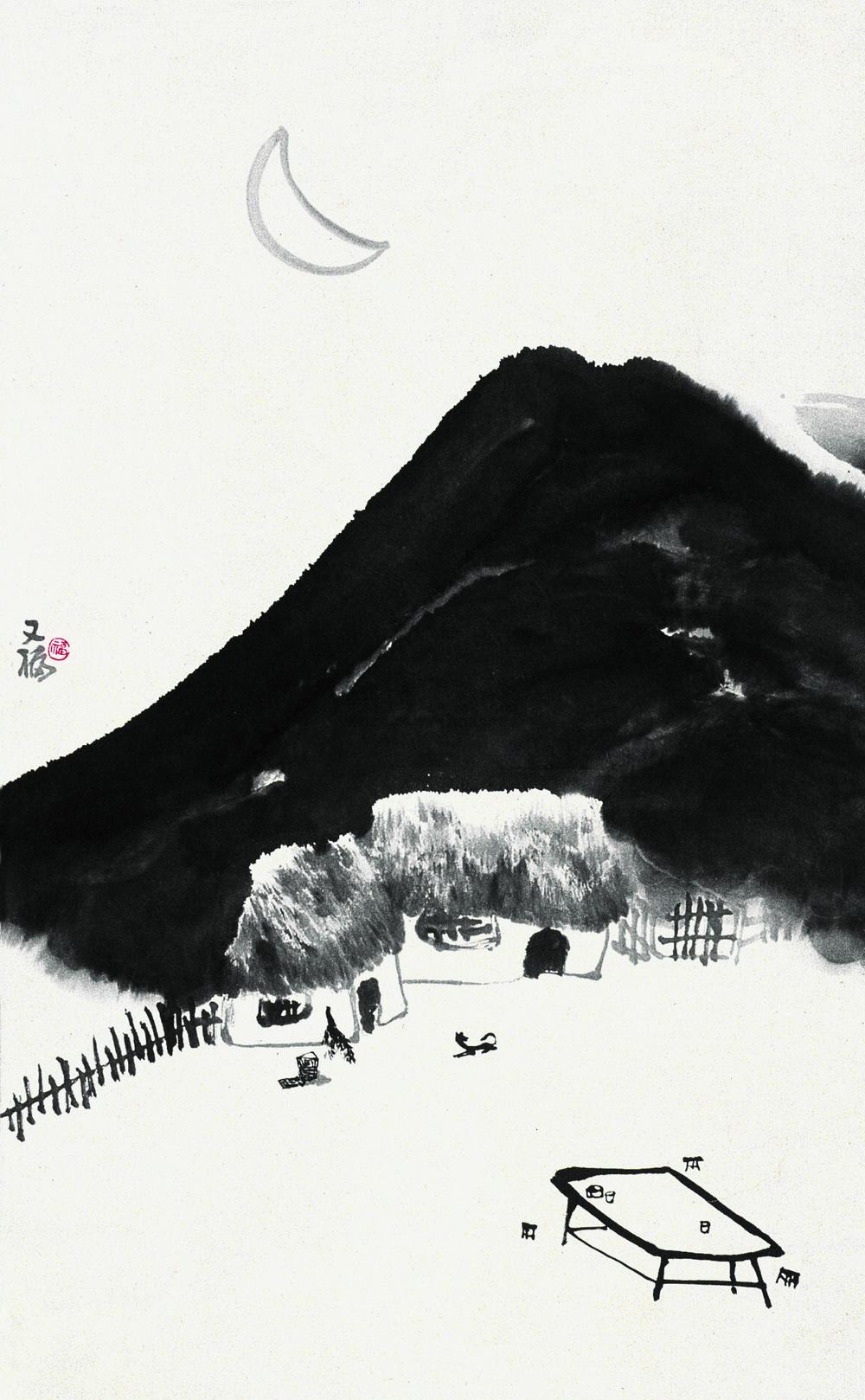 0439山居立轴水墨