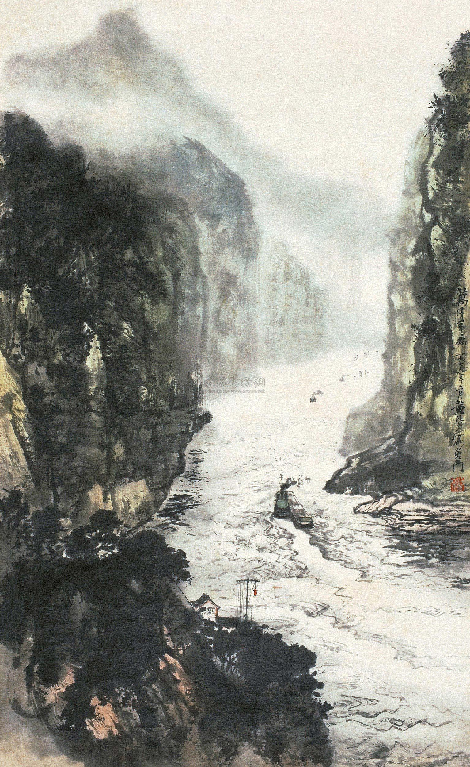 三峡风景图片绘画图片