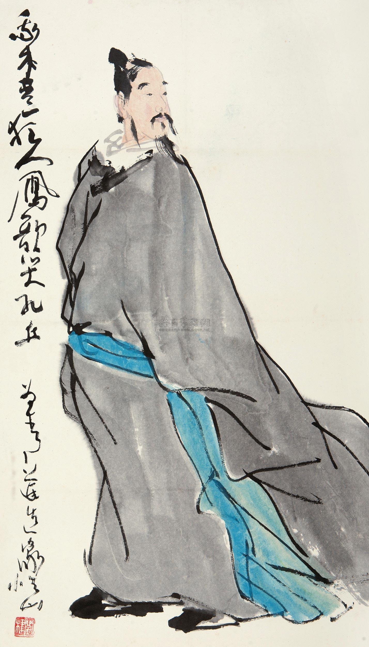 0453李白像镜心纸本