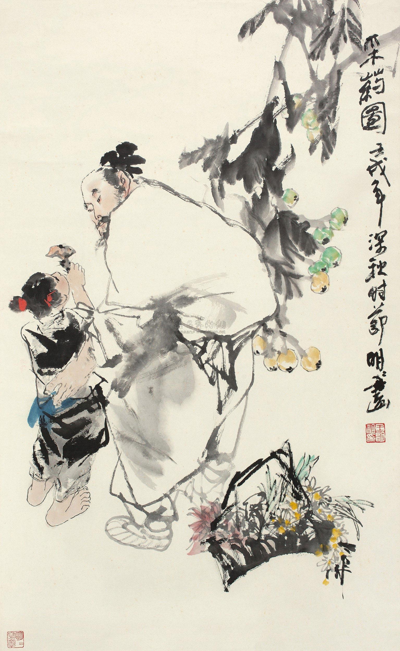 0607壬戌1982年作采药图立轴纸本