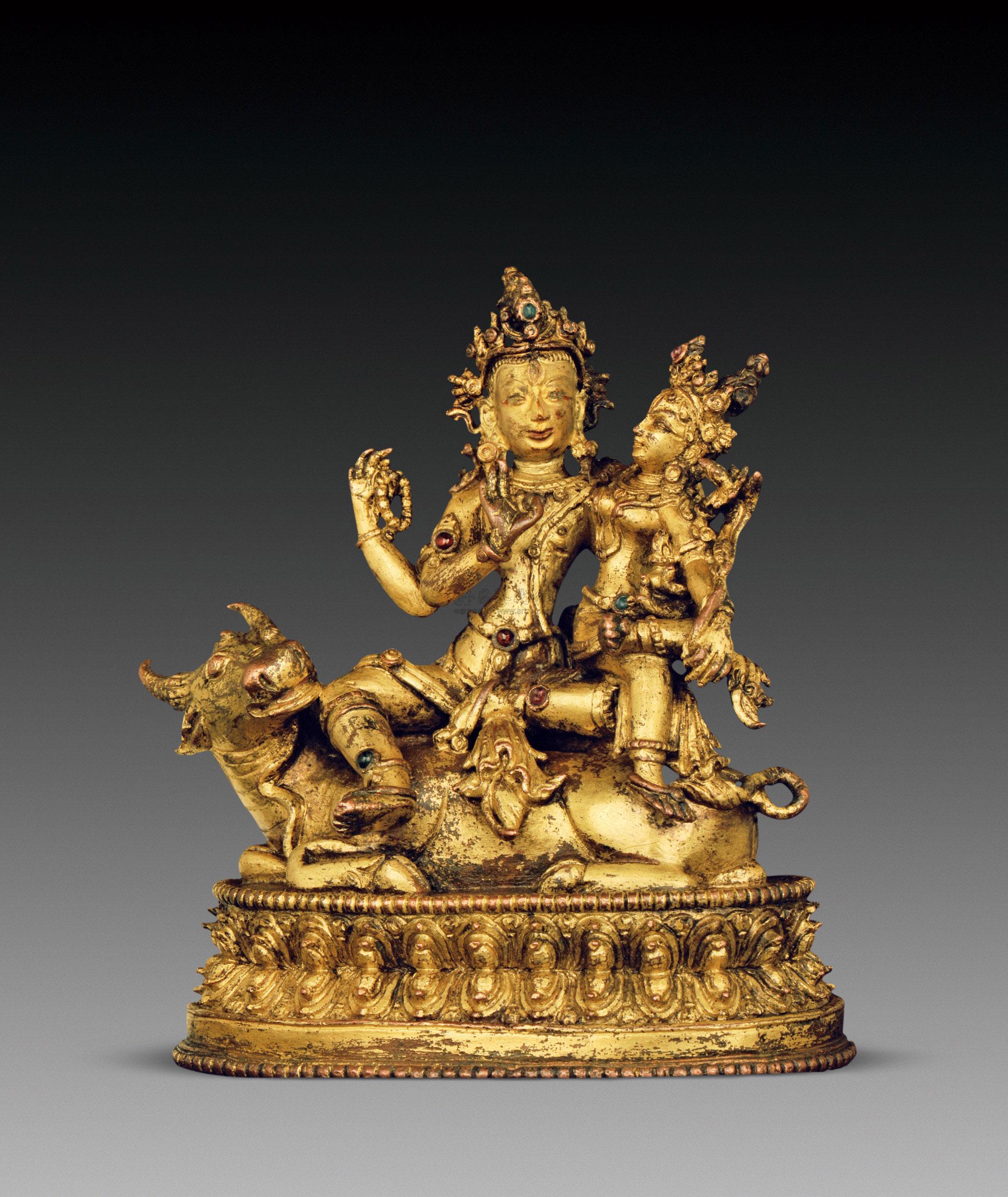 铜鎏金大自在天拍品分类佛教文物