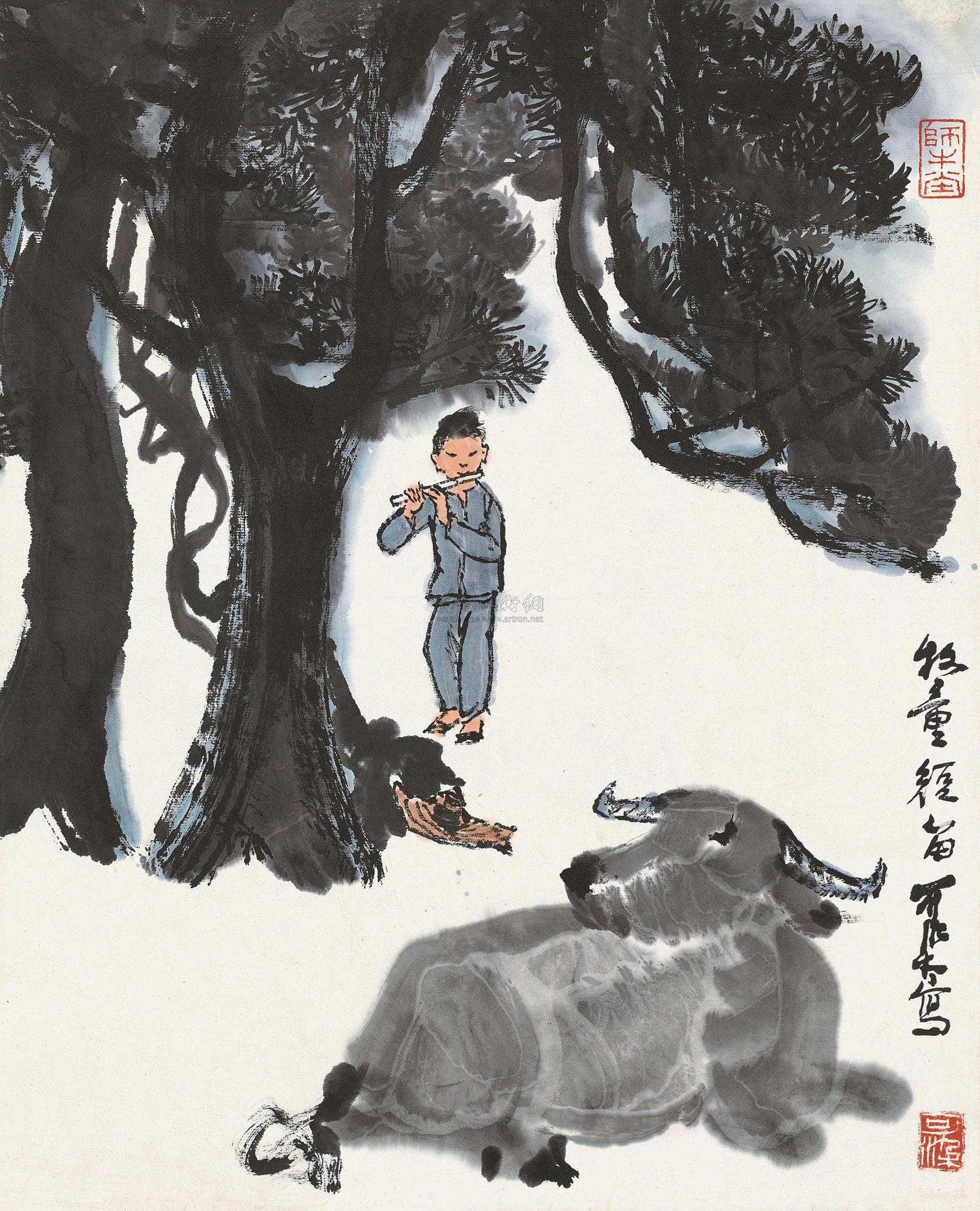 牧童短笛 立轴作者李可染 (1907～1989)拍品分类中国书画