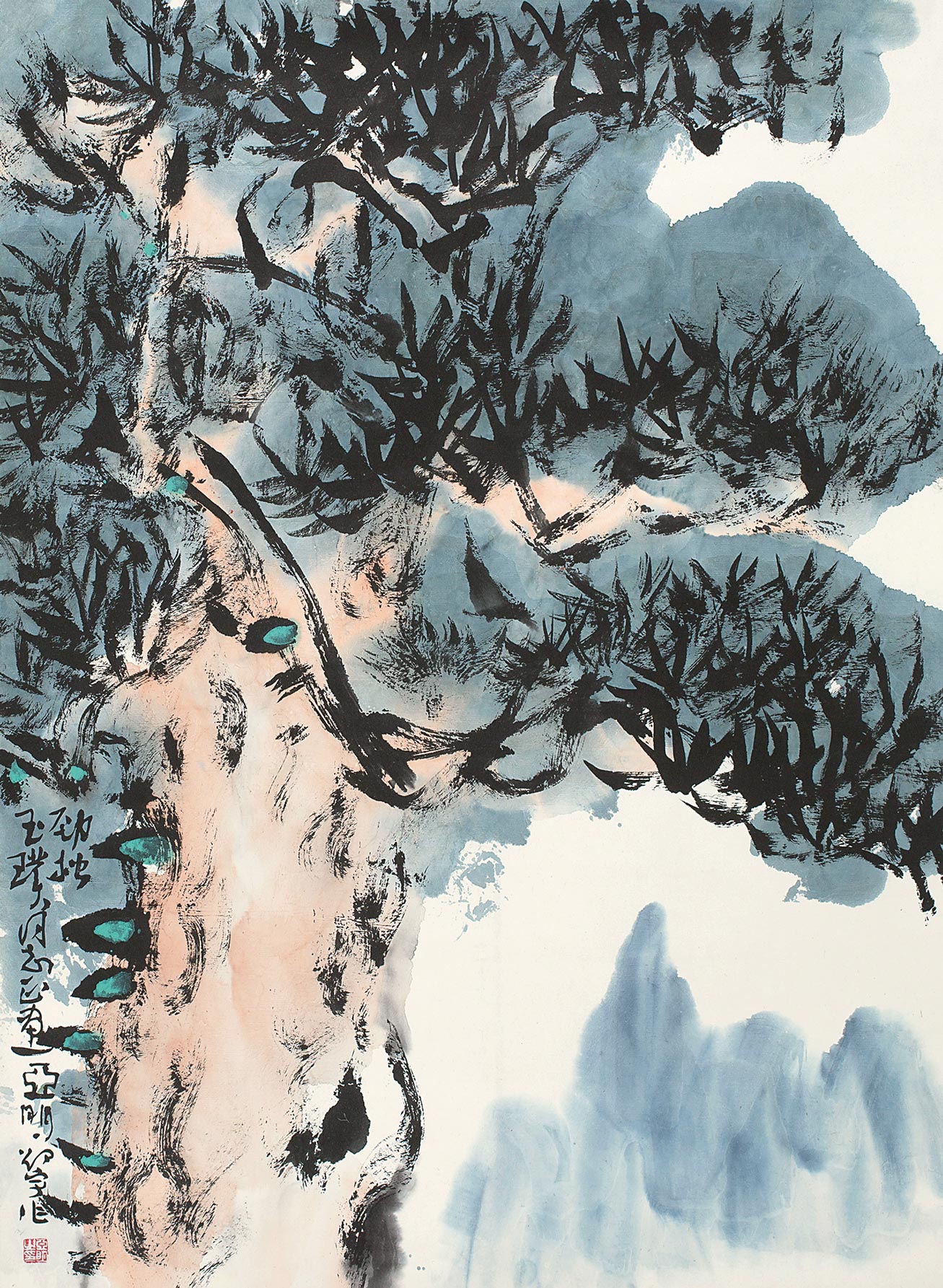 1129劲松立轴纸本
