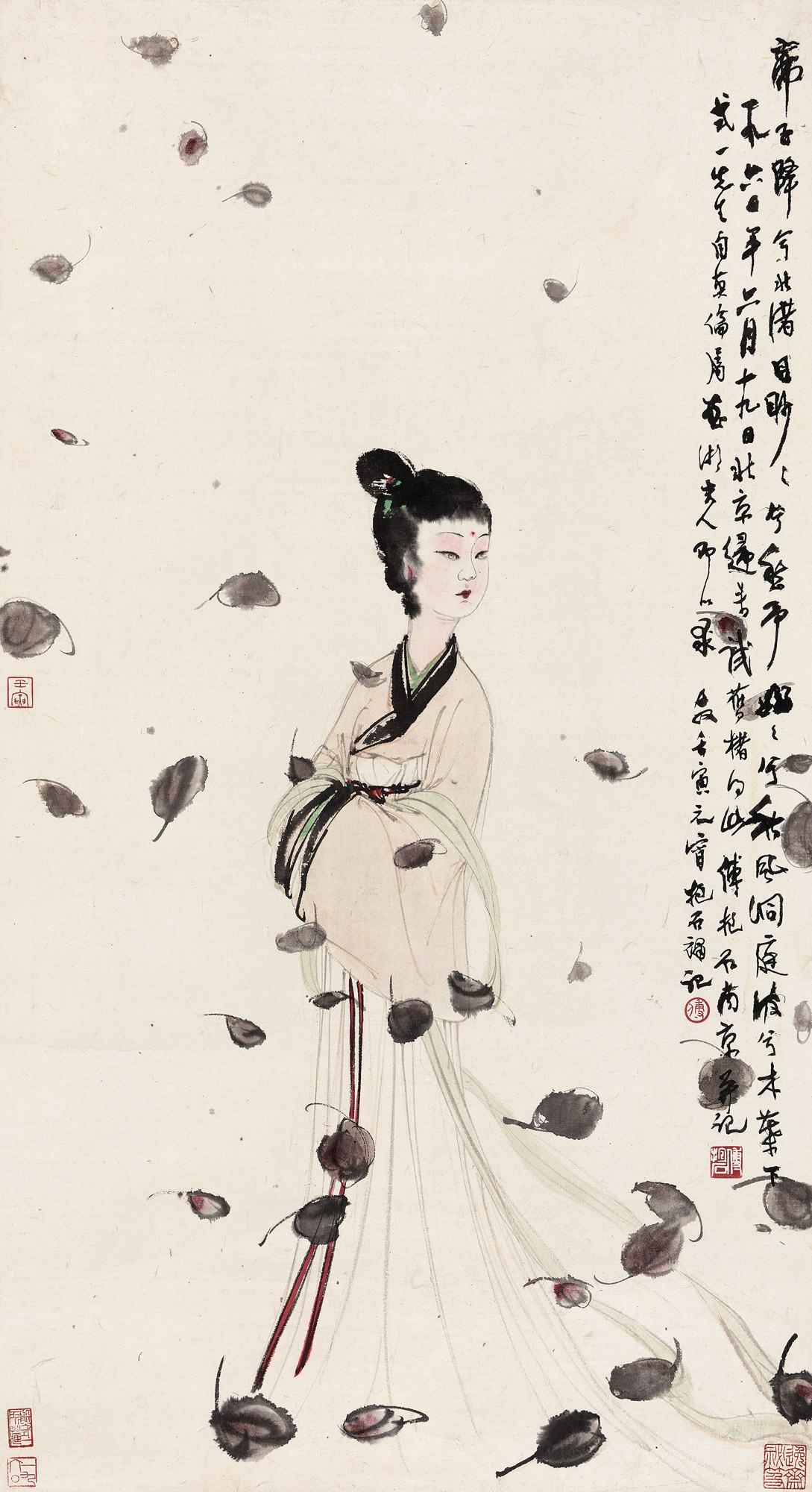 12541960年作湘夫人立轴设色纸本