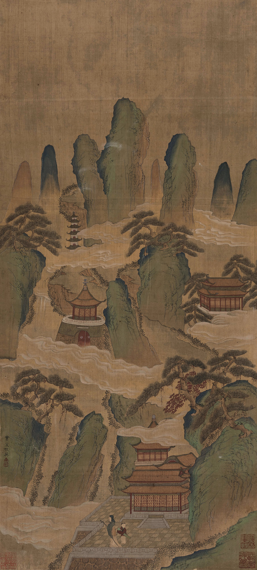 0839仙山楼阁图立轴绢本