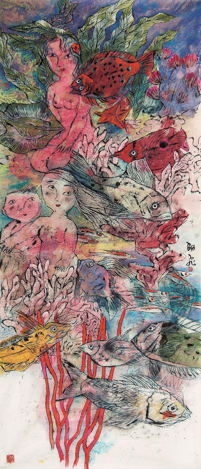 36012007年作海底世界纸本