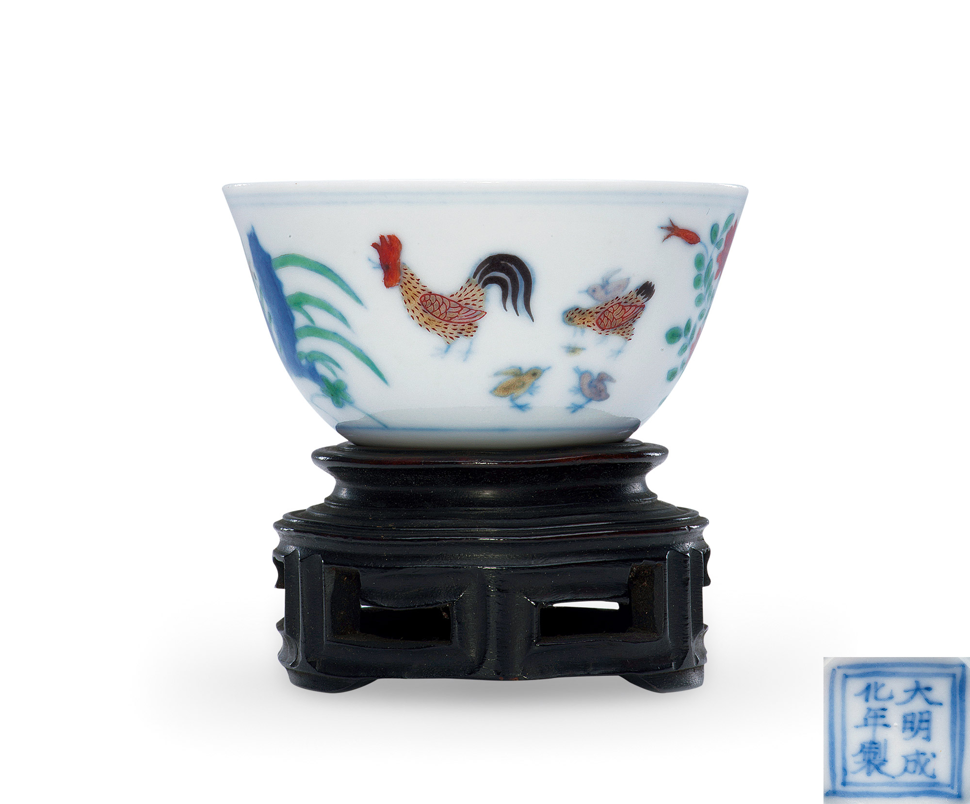 2305清康熙仿成化斗彩鸡缸杯