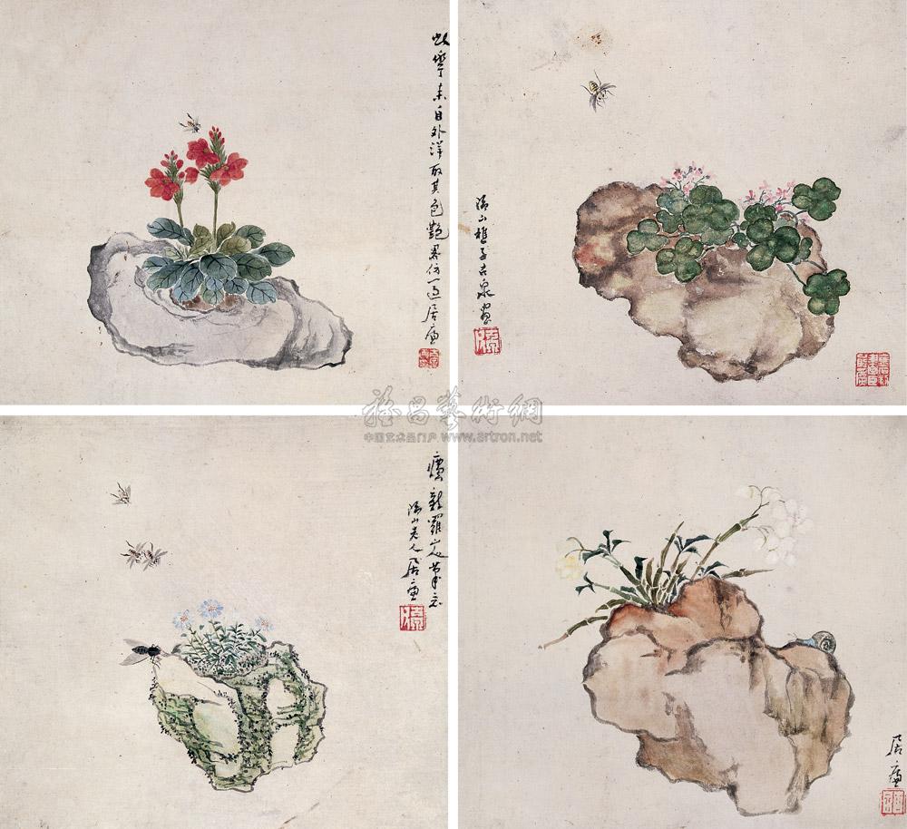0381花卉小品四帧镜心纸本