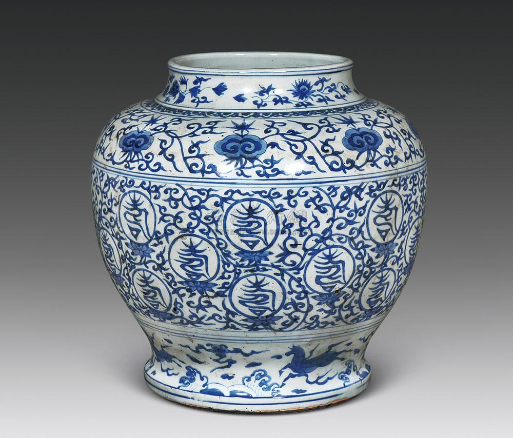 【明万历 青花花卉寿字罐】拍卖品_图片_价格_鉴赏_明代青花瓷器_雅昌