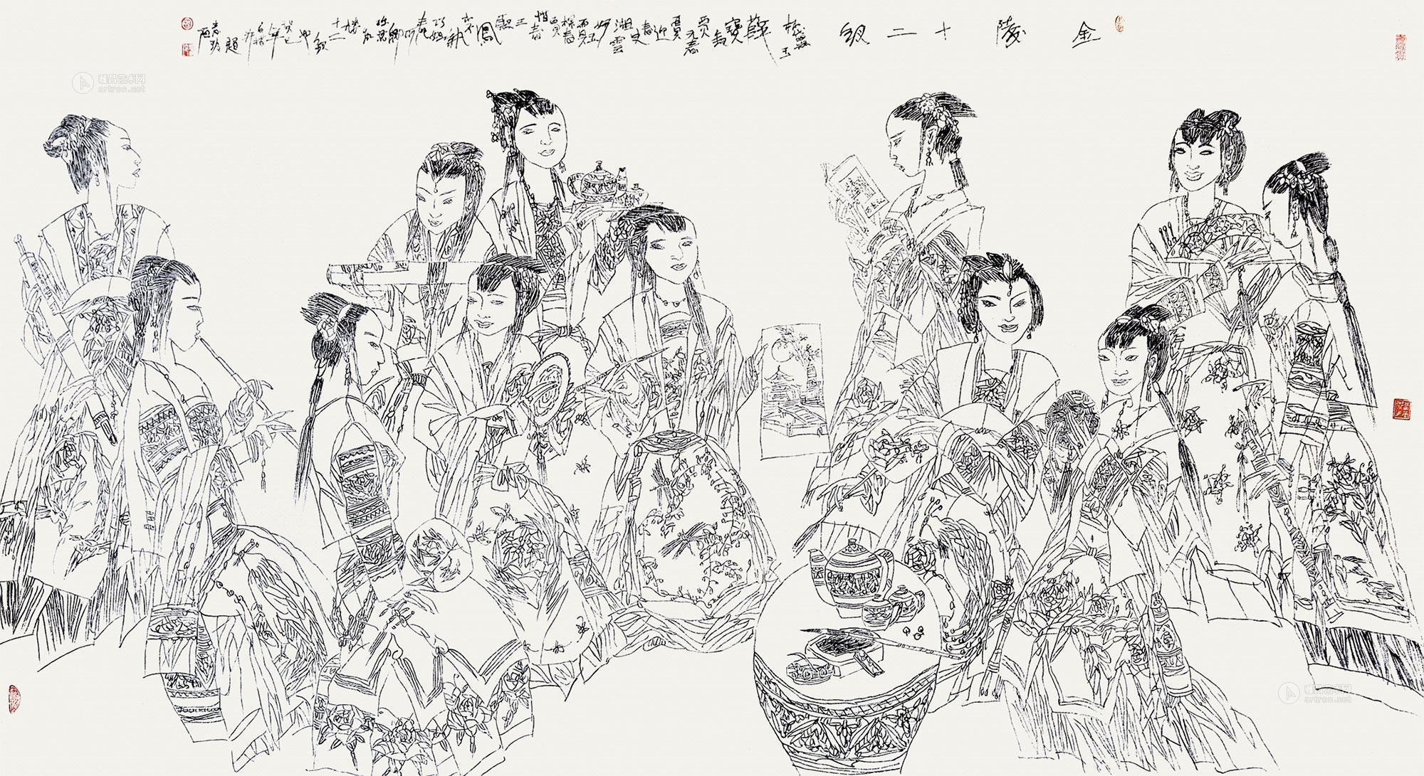 2013年作 红楼梦金陵十二钗 镜片作者胡春玲拍品分类中国书画