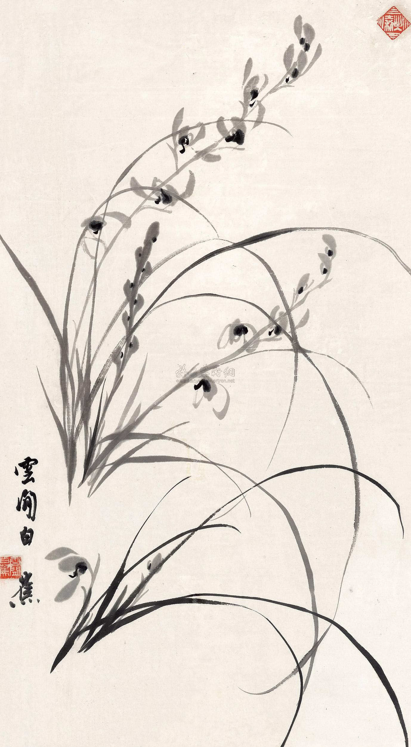 0309兰花立轴纸本