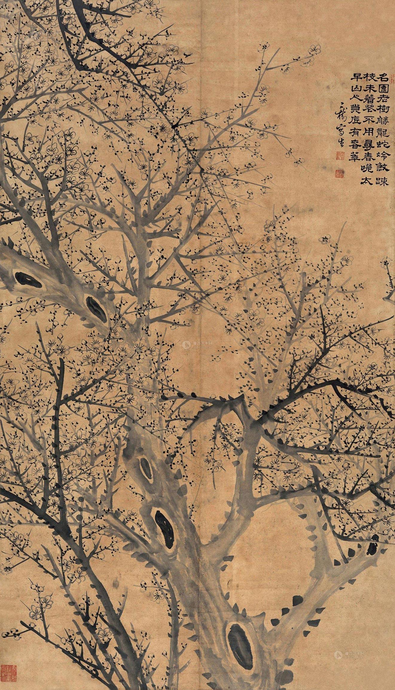 0646墨梅图立轴水墨纸本