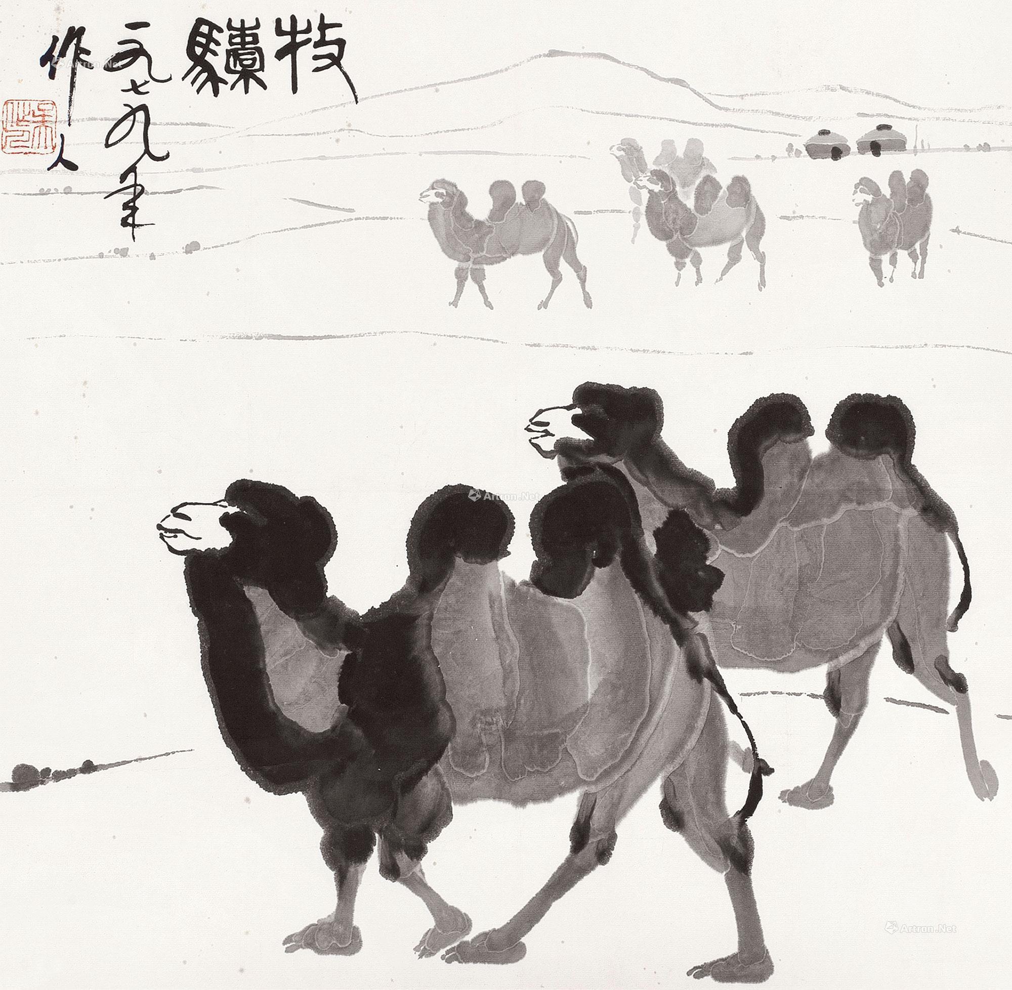 吴作人 1979年作 骆驼 立轴