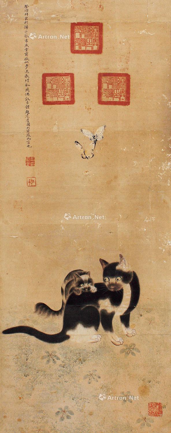 0568耄耋图立轴纸本