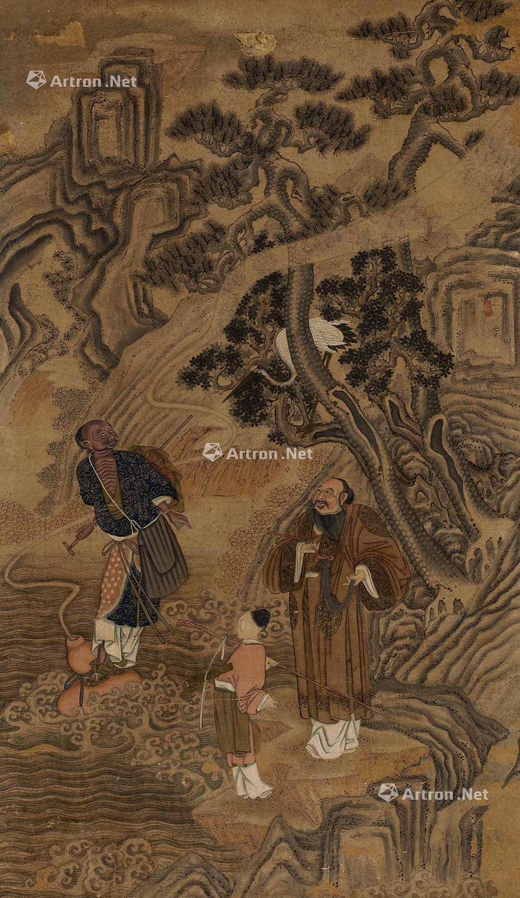 0111神仙图镜片设色纸本