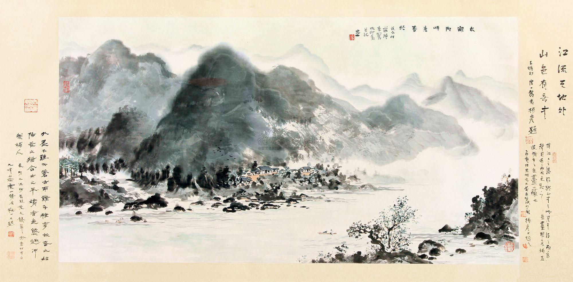 【太湖两岸度春秋 镜框 纸本】拍卖品_图片_价格_鉴赏_绘画_雅昌艺术品拍卖网